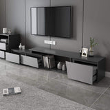 Minimalist Rectangle Gray Extendable TV Stand for 80-120 inch TV with 3 Drawers-Richsoul-Furniture,Living Room Furniture,TV Stands