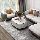 Gray & Beige Modern Living Room Set Faux Leather Upholstered Sofa Set Pillow Included-Richsoul-Furniture,Living Room Furniture,Living Room Sets