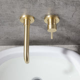 Grifo de baño de una sola palanca de latón cepillado montado en la pared grifo de lavabo giratorio de latón