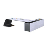 L-Shaped Right Hand Modern White Office Desk with Storage