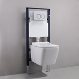 Toilettes suspendues par mur avec réservoir de mur et système de support allongé 1,1 / 1,6 gpf double rince