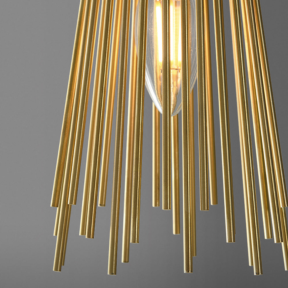 Modern 2-Light Brass Wall Sconce in Wheat-Straw Lampshade