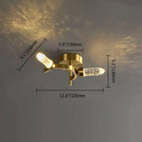 Moderna lámpara de techo semiempotrada de cristal con columna de burbujas de 10 luces dorada