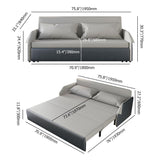 Sofá convertible de almacenamiento de 76.8 ", sofá cama completo tapizado de algodón y lino de cuero