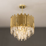 Modern 3-Light Tiered Crystal Chandelier with Adjustable Chain