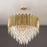 Modern 3-Light Tiered Crystal Chandelier with Adjustable Chain