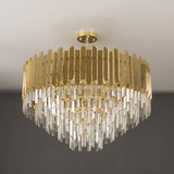 Modern 3-Light Tiered Crystal Chandelier with Adjustable Chain