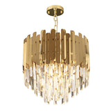 Modern 3-Light Tiered Crystal Chandelier with Adjustable Chain