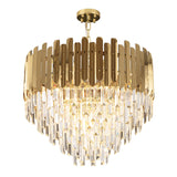 Modern 3-Light Tiered Crystal Chandelier with Adjustable Chain