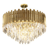 Modern 3-Light Tiered Crystal Chandelier with Adjustable Chain