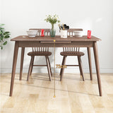 Moderner, rustikaler, rechteckiger, minimalistischer, ausziehbarer, klappbarer Esstisch aus Massivholz, 133 cm, in Nussbaum/Natur