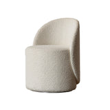 Nordic Wool Boucle Round Vanity Stool Accent Chair mit niedriger Rückenlehne