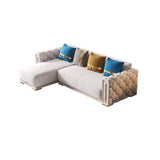 110.2" Modern Beige Sectional Sofa Loveseat with Chaise & Tufted Armrest-Richsoul-Furniture,Living Room Furniture,Sectionals