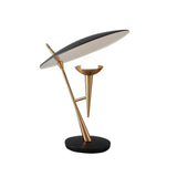 Lámpara de mesa posmoderna con micrófono de 1 luz en negro y dorado