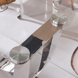 71「現代の長方形の強化ガラスのトップダイニングテーブル