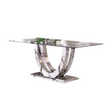 71「現代の長方形の強化ガラスのトップダイニングテーブル