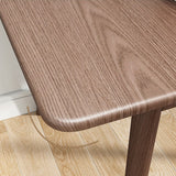 Mesa de comedor plegable minimalista rectangular de madera maciza rústica moderna de 53 "en nogal/natural