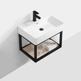 20" Modern Floating Bathroom Vanity with Single Sink and Shelf Space Saving