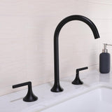 Aerated Spout Widespread Bathroom Sink Faucet Stainless Steel