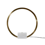 Lampe à table du cercle LED postmoderne en or avec une base en marbre blanc