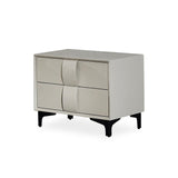 Contemporary Rectangular Nightstand Bedside Table with 2 Drawers