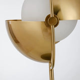 مصباح طاولة غلوب زجاجي بعد الحداثة 1 مع ظلال قابلة للدوار في الذهب لغرفة النوم