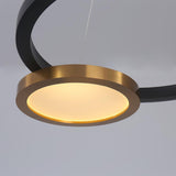 Modern Circle Chandelier LED Pendant Light in Black & Gold