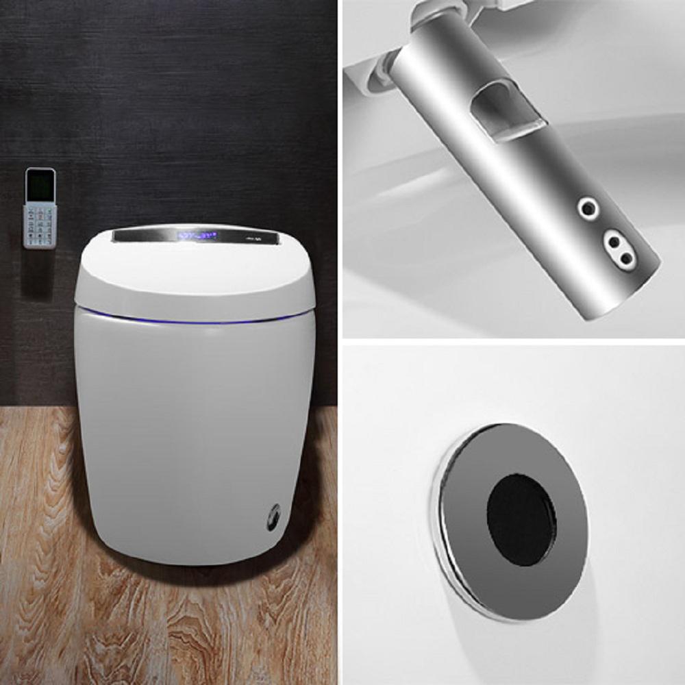 Modern Smart One-Piece 1.28 GPF Floor Mounted Elongated Toilet and Bidet with Seat
