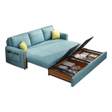 81.1 "ذراع زرقاء سرير أريكة نائم كامل مع تخزين وجيوب جانبية