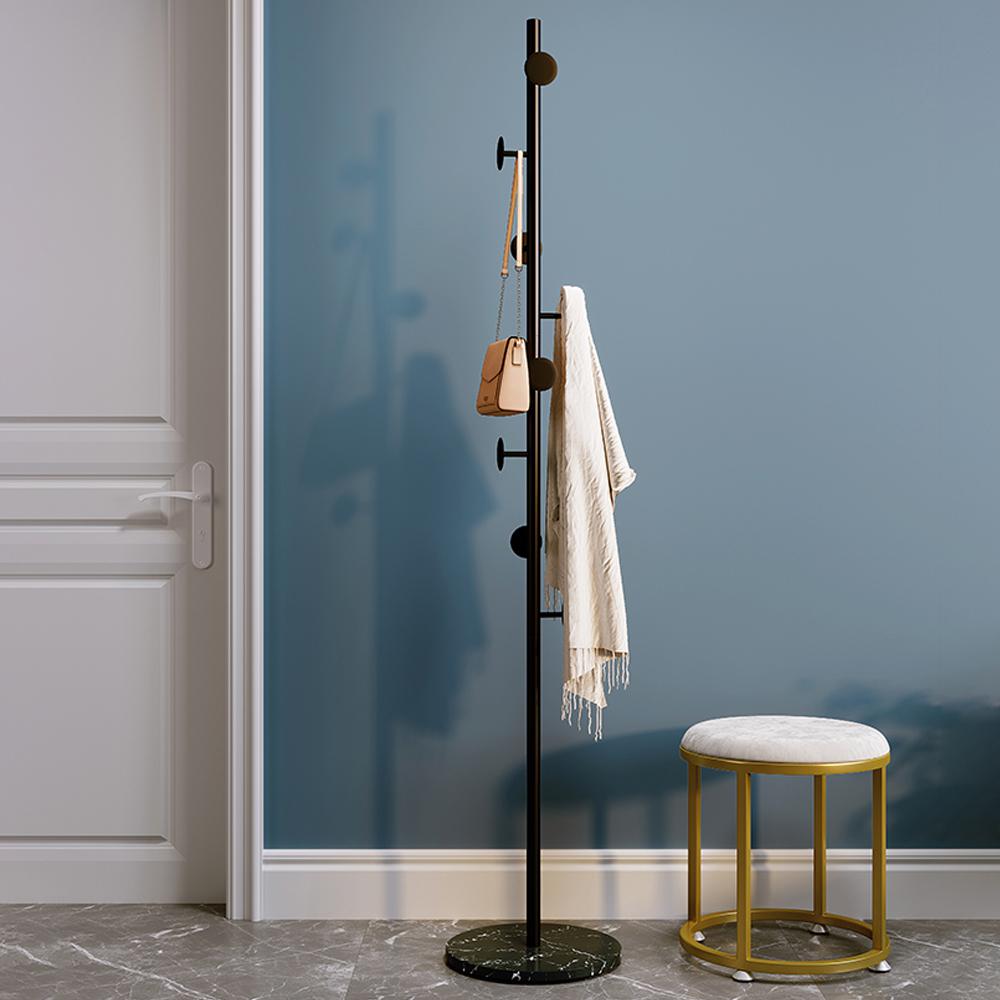 LOZABEE Freestanding Coat Rack - Modern Metal Hall Tree With Natural Marble Base & 12 Hooks For Entryway Storage