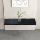 40 "Table de console étroite moderne noire Entrée Pinwood Top en pin et piédestal acrylique