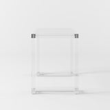 Savea Escritorio de oficina moderno rectangular de vidrio templado transparente de 47.2"