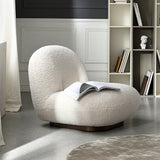 OffWhite Boucle Floor Sofa Lounge Chair Soft Cushion Single Sleeper