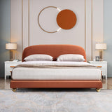 Modern King Upholstered Platform Bed Low Profile Cloud Bed