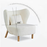 Chaise de chaise de laine de laine d'agneau blanche en bois à ossature en bois