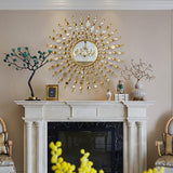 Luxuriöser, stilvoller, runder, goldener Wandspiegel aus Metall, Sun Shine Home Decor