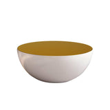 Modern Black & White Bowl-Shaped & Drum Shaped Coffe Table Set with Round Brown Top