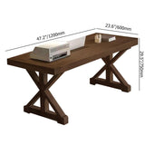 59.1" Rustic Farmhouse Wooden Office Desk in Natural with Trestle