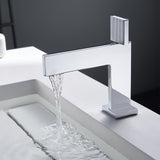Brushed Gold Modern Bathroom Sink Faucet Single Handle 1-Hole Solid Brass