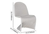2 Pieces Coastal Aluminum & Woven Rattan Outdoor Patio Dining Chair Set in Gray