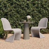 2 pièces en aluminium côtier et chaise de salle à manger de patio extérieur tissé en aluminium et tissé en gris