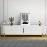 78.7" Modern Elegant Oval TV Console with Drawers & Doors in White-Richsoul-Furniture,Living Room Furniture,TV Stands