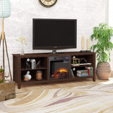 70" Wood Texture Electric Fireplace Display TV Stand-fireplace,TV Stand,wood