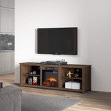 70" Wood Texture Electric Fireplace Display TV Stand-fireplace,TV Stand,wood