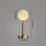 Moderne 1-Licht-3D-Mond-Lampenschirm-Gold-Eisen-Überzug-Tischlampe
