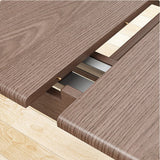 Mesa de comedor plegable minimalista rectangular de madera maciza rústica moderna de 53 "en nogal/natural