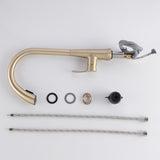 Single Hole Pull-out Kitchen Faucet Solid Brass Peacock-shaped