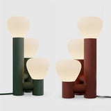 3-flammige grüne Tischlampe im minimalistischen Stil, warmes Licht mit Ein-/Aus-Schalter