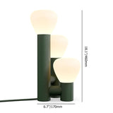3-flammige grüne Tischlampe im minimalistischen Stil, warmes Licht mit Ein-/Aus-Schalter
