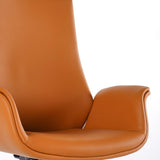 Orange Office Chair for Desk Upholstered PU Leather Swivel Task Chair